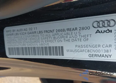 2012 Audi A7 Premium z USA, uszkodzony, nr VIN WAUSGAFC8CN001381